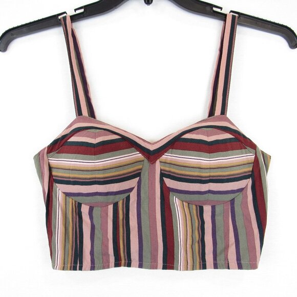 Xhilaration Tops - Xhilaration Junior's Size S Multicolor Striped Bustier Crop Top Smocked